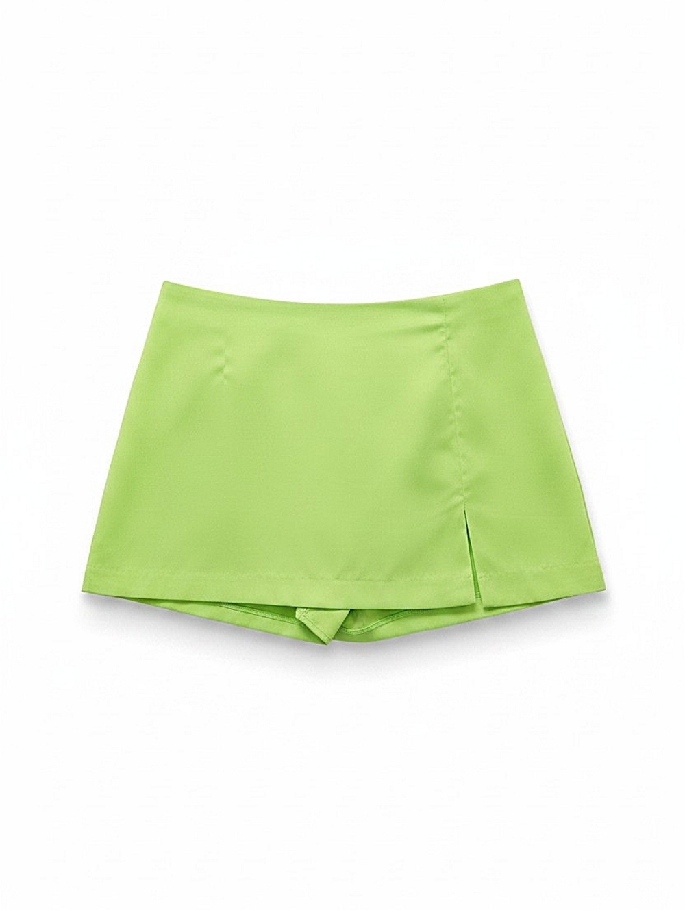 NWT! Glam Women's Lime Green Sheen Skort - Classic Mini Style